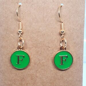 7/$10 F Initial Earrings, New